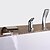 Недорогие Смесители для ванны-Смеситель для ванны - Modern Хром Римская ванна Керамический клапан Bath Shower Mixer Taps / Латунь / Одной ручкой три отверстия