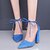 cheap Women&#039;s Sandals-Women&#039;s Shoes Suede Spring Comfort Heels Chunky Heel Open Toe Rhinestone / Buckle Green / Blue / Camel