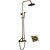 cheap Outdoor Shower Fixtures-Shower Faucet - Antique Antique Copper Shower System / Brass / Two Handles Two Holes