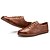 baratos Sapatos Oxford para Homem-Homens sapatos Pele Napa / Pele Primavera Conforto / Mocassim Oxfords Caminhada Preto / Marron / Khaki