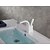 tanie Klasyczne-Bateria do umywalki łazienkowej - Wodospad Malowane wykończenia Montowanie na krawędzi Jeden uchwyt Jeden otwórBath Taps
