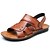 tanie Sandały męskie-Men&#039;s Sandals Comfort Shoes Slingback Sandals Casual Outdoor Beach Walking Shoes Microfiber Breathable Black Brown Slogan Spring Summer