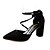 זול נעלי עקב לנשים-בגדי ריקוד נשים סנדלים עקב נמוך בוהן מחודדת PU נוחות הליכה קיץ שחור / אפור / 3-4