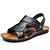 tanie Sandały męskie-Men&#039;s Sandals Comfort Shoes Slingback Sandals Casual Outdoor Beach Walking Shoes Microfiber Breathable Black Brown Slogan Spring Summer