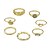 baratos Anéis-Conjunto de anéis Dourado Liga Formato de Folha Coração Flor senhoras Básico Moda 7pçs 7