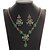 tanie Zestawy biżuterii-Damskie Zestaw biżuterii Kwiat Elegancja Etniczne Kolczyki Biżuteria Czarny / Zielony Na Party Wieczór Kij