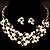 זול סטים של תכשיטים-בגדי ריקוד נשים סט תכשיטים Leaf Shape פרח מתוק דמוי פנינה עגילים תכשיטים זהב / כסף עבור חתונה Party
