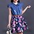 cheap Casual Dresses-Girls&#039; Dress Sleeveless Print Blue Children Tops Summer Floral Ruffle Daily 3-6 Y