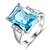 cheap Rings-Women&#039;s Band Ring Synthetic Aquamarine Cubic Zirconia Light Blue Austria Crystal Circle Elegant Vintage Wedding Ceremony Jewelry Solitaire / Engagement