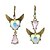 cheap Earrings-Women&#039;s Drop Earrings Mismatched Wings Heart Ladies Fashion Imitation Tourmaline Earrings Jewelry Gold For Gift Date