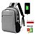 cheap Backpacks &amp; Bookbags-Men&#039;s Canvas School Bag Commuter Backpack Functional Backpack Large Capacity Waterproof Zipper Office &amp; Career Black Blue Gray