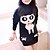 cheap Tees &amp; Blouses-Kids Girls&#039; Cartoon Print Long Sleeve Rayon Blouse Black