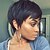 cheap Human Hair Capless Wigs-Human Hair Blend Wig Straight Pixie Cut Short Hairstyles 2020 Natural Black Natural Hairline Machine Made Women&#039;s Medium Auburn#30 Jet Black #1 8 inch