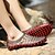 baratos Sandálias de mulher-Mulheres Sandálias Ao ar livre Verão Sem Salto Conforto Couro Ecológico Preto Vermelho Azul