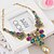 cheap Necklaces-Women&#039;s Crystal Statement Necklace faceter Water Drop Necklace Ladies Luxury Colorful Indian Synthetic Gemstones Alloy Rainbow Black Necklace Jewelry For Party