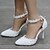 cheap Wedding Shoes-Women&#039;s Wedding Shoes Glitter Crystal Sequined Jeweled Ankle Strap Heels Wedding Heels Bridal Shoes Pearl Satin Flower Buckle Stiletto Heel Pointed Toe Comfort Novelty Wedding Party &amp; Evening PU Fall