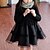 billiga Klänningar-Flickor Långärmad Lappverk Solid färg 3D-tryckt grafik Klänningar Veckad Polyester Konstsilke Klänning Vår Höst Småbarn