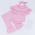 お買い得  ベビーガールのウェアセット-赤ちゃん 女の子 カジュアル 日常 ストライプ 半袖 コットン アンサンブル ピンク