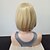 cheap Synthetic Lace Wigs-Synthetic Wig Straight Bob With Bangs Wig Blonde Medium Length Blonde Synthetic Hair 14 inch Women&#039;s Heat Resistant With Bangs Blonde