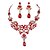 cheap Jewelry Sets-Women&#039;s Cubic Zirconia Jewelry Set Drop Earrings Statement Necklace Drop Statement Ladies Fashion Zircon Earrings Jewelry Red For Evening Party Night out&amp;Special occasion