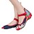 お買い得  レディースフラットシューズ-女性用 エスパドリル 刺繍靴 ボタン フラットヒール メリージェーン 刺繍の靴 デニム ネービー