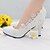 cheap Wedding Shoes-Women&#039;s Wedding Shoes Mesh Wedding Party &amp; Evening Solid Colored Rhinestone Sparkling Glitter Stiletto Heel Round Toe Slingback Lace PU White