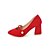 preiswerte Absatzschuhe für Damen-Damen High Heels Blockabsatz Spitze Zehe Nubukleder Pumps Frühling / Herbst Schwarz / Rot / Rosa / 2-3 / Party &amp; Festivität