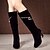 cheap Women&#039;s Boots-Women&#039;s Boots Winter Chunky Heel Comfort Fashion Boots Nubuck Black