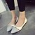 billige Flade sko til kvinder-Dame udendørs Flade hæle Komfort PU Sølv Sort Hvid