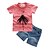 Недорогие Комплекты-Дети (1-4 лет) Девочки Набор одежды С короткими рукавами Розовый С принтом Повседневные Спорт Активный Уличный стиль Обычный