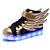 זול נעלי בנות-בנות נוחות PU נעלי אתלטיקה שרוכים / LED שחור וזהב חורף / TR