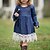 Χαμηλού Κόστους Φορέματα-Νήπιο Κοριτσίστικα Απλός Μπόχο Καθημερινά Εξόδου Patchwork Μονόχρωμο Δαντέλα Σουρωτά Κλασσικό στυλ Μακρυμάνικο Φόρεμα Βαθυγάλαζο
