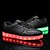 olcso Női tornacipők-Férfi Női Tornacipők LED cipők Over-the-térd csizma Extra méret LED Lapos LED Kényelmes Világító cipők PU Fekete Fehér
