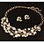 זול סטים של תכשיטים-בגדי ריקוד נשים סט תכשיטים Leaf Shape פרח מתוק דמוי פנינה עגילים תכשיטים זהב / כסף עבור חתונה Party