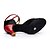 cheap Latin Shoes-Women&#039;s Latin Shoes Sandal Heel Customized Heel Satin Leatherette Splicing Red / Indoor