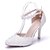 cheap Wedding Shoes-Women&#039;s Wedding Shoes Glitter Crystal Sequined Jeweled Ankle Strap Heels Wedding Heels Bridal Shoes Pearl Satin Flower Buckle Stiletto Heel Pointed Toe Comfort Novelty Wedding Party &amp; Evening PU Fall