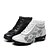 cheap Dance Sneakers-Women&#039;s Dance Sneakers / Ballroom Shoes Lace / Leather Sneaker / Split Sole Lace-up Low Heel Non Customizable Dance Shoes Black / White