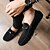abordables Zapatillas sin cordones y mocasines de hombre-Hombre Cuero Otoño / Invierno Confort / Forro de piel Zapatos de taco bajo y Slip-On Negro / Rojo / Combinación