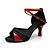 cheap Latin Shoes-Women&#039;s Latin Shoes Sandal Heel Customized Heel Satin Leatherette Splicing Red / Indoor