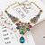 cheap Necklaces-Women&#039;s Crystal Statement Necklace faceter Water Drop Necklace Ladies Luxury Colorful Indian Synthetic Gemstones Alloy Rainbow Black Necklace Jewelry For Party