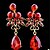 cheap Jewelry Sets-Women&#039;s Cubic Zirconia Jewelry Set Drop Earrings Statement Necklace Drop Statement Ladies Fashion Zircon Earrings Jewelry Red For Evening Party Night out&amp;Special occasion