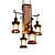 preiswerte Laternen-Design-4-Licht 45 cm Pendelleuchten Holz Industriell Landhaus Stil 110-120V 220-240V
