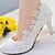 cheap Wedding Shoes-Women&#039;s Wedding Shoes Mesh Wedding Party &amp; Evening Solid Colored Rhinestone Sparkling Glitter Stiletto Heel Round Toe Slingback Lace PU White