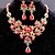 cheap Jewelry Sets-Women&#039;s Cubic Zirconia Jewelry Set Drop Earrings Statement Necklace Drop Statement Ladies Fashion Zircon Earrings Jewelry Red For Evening Party Night out&amp;Special occasion