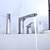 cheap Bathtub Faucets-Bathtub Faucet - Contemporary Nickel Brushed Roman Tub Ceramic Valve Bath Shower Mixer Taps / Two Handles Three Holes