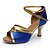 cheap Latin Shoes-Women&#039;s Latin Shoes Sandal Heel Customized Heel Satin Leatherette Splicing Blue / Indoor