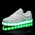 billige Sneakers til kvinner-Herre Dame Treningssko LED-sko Støvler uten kne Store størrelser LED Flat hæl LED Komfort Lysende sko PU Svart Hvit