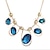 cheap Statement Necklaces-Women&#039;s Cubic Zirconia Choker Necklace Geometrical Mother Daughter Ladies Vintage Grandmother Chunky Zircon Glass Alloy Blue 50 cm Necklace Jewelry For Evening Party Going out
