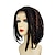 cheap Synthetic Wigs-Synthetic Lace Front Wig Curly Bob Asymmetrical Side Part Lace Front Wig Medium Length Medium Brown / Dark Auburn Natural Black Synthetic Hair Women&#039;s Heat Resistant Faux Locs Wig Braided Wig Black