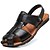 ieftine Sandale Bărbați-Bărbați Sandale Pantofi de confort Tălpi de iluminat Sandale Slingback Casual În aer liber Plajă Microfibre Negru Maro Primăvară Vară / Ținte